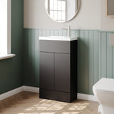 Hudson Reed Fusion Compact 1200mm Gloss Grey 4 Door Floor Standing Vanity Basin Combination Ready-Built
