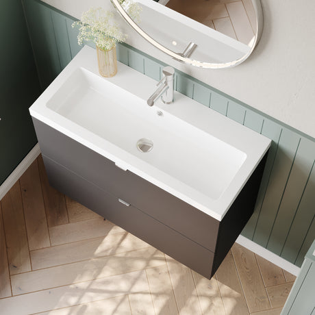 Hudson Reed Fusion 800mm Wall Hung 2 Drawer Vanity Unit & Basin