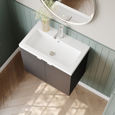 Hudson Reed Fusion 600mm Wall Hung 2 Door Vanity Unit & Basin With Soft Close Doors