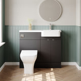 Hudson Reed Fusion 1000mm Gloss Grey Floor Standing Vanity & Toilet Combination with Right Hand Basin