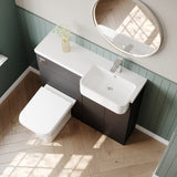 Hudson Reed Fusion 1000mm Gloss Grey Floor Standing Vanity & Toilet Combination with Right Hand Basin