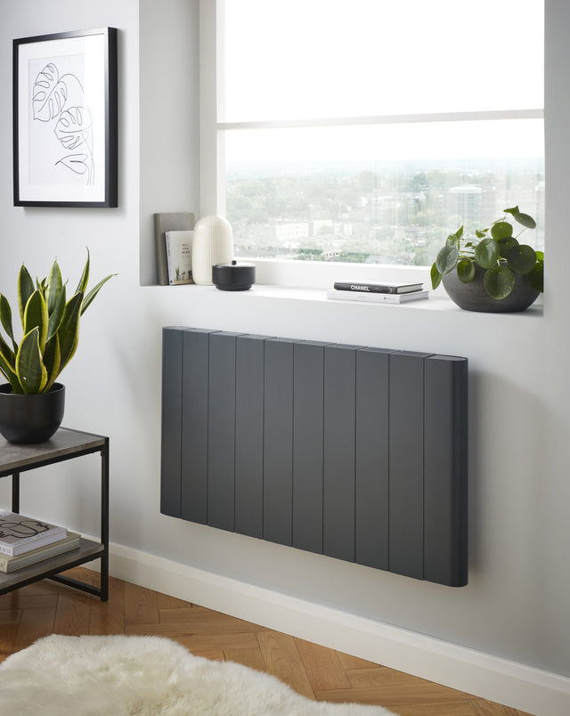 Capri Electric Aluminium Panel Heater 1500W Horizontal 500 x 725mm - Anthracite