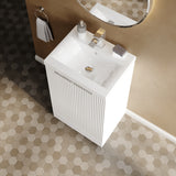 Hudson Reed Fluted 500mm Floor Standing 2-Door Vanity Unit Including Basin