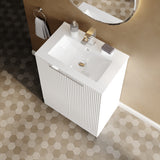 Hudson Reed Fluted 600mm Floor Standing 2-Door Vanity Unit With Basin