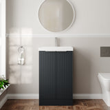 Hudson Reed Fluted 500mm Floor Standing Vanity Unit Including Basin