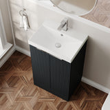 Hudson Reed Fluted 500mm Floor Standing Vanity Unit Including Basin