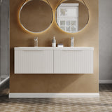 Hudson Reed Fluted 1200mm Wall Hung 2-Drawer Vanity Unit With Double Basin