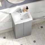 Hudson Reed Fluted 510mm Floor Standing 2-Door Vanity Unit With Basin