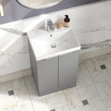 Hudson Reed Fluted 500mm Floor Standing 2-Door Vanity Unit with Basin