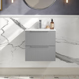 Hudson Reed Fluted 500mm Wall Hung 2-Drawer Vanity Unit With Basin