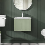 Hudson Reed Fluted 500mm Wall Hung Single Drawer Vanity Unit with Basin