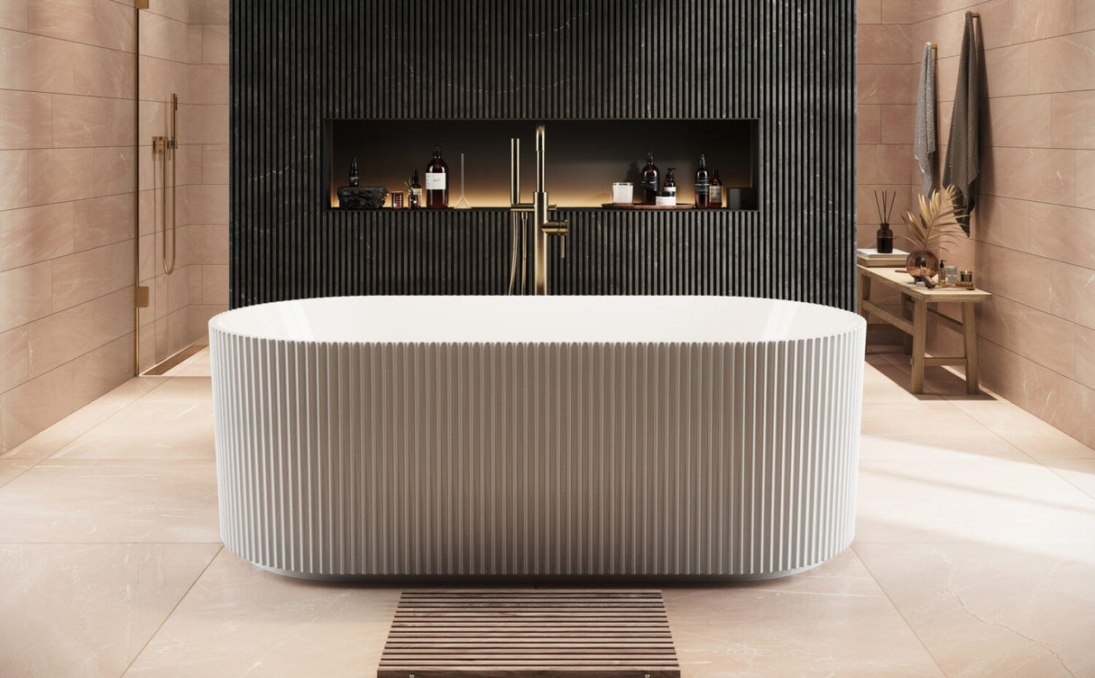 Fluted Modern Designer Freestanding Bath 1700mm x 800mm