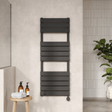 Electric Square Flat Towel Rail with 12 Bars, 1213mm x 500mm