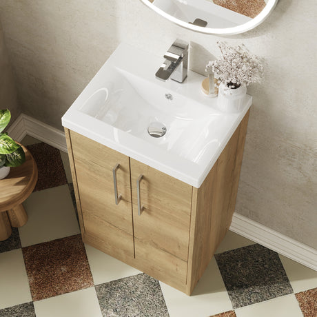 Hudson Reed Juno 500mm Floor Standing Vanity Unit With 2 Soft Close Doors and 1 Tap Hole Basin