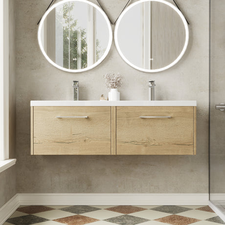 Hudson Reed Juno 1200mm Wall Hung 2-Drawer Vanity Unit with Double Basin