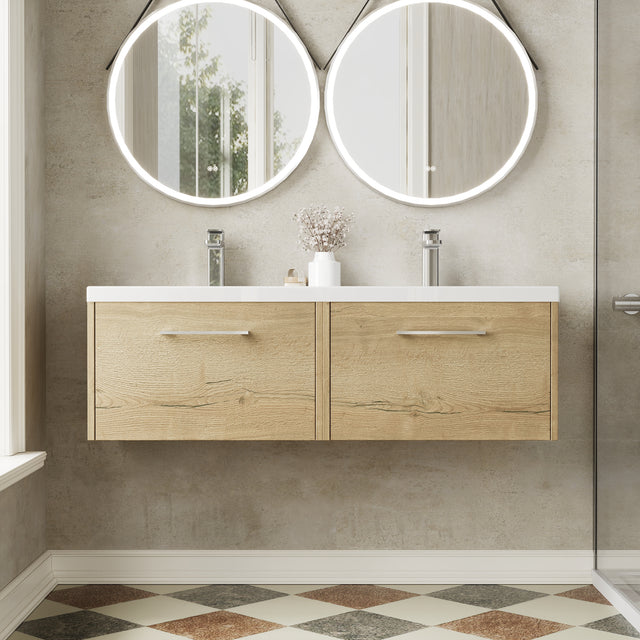Hudson Reed Juno 1200mm Wall Hung 2-Drawer Vanity Unit with Double Basin