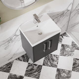 Hudson Reed Juno 500mm Wall Hung 2-Door Vanity Unit with 1 Tap Hole Basin