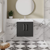 Hudson Reed Juno 600mm Wall Hung 2 Door Vanity Unit with 1 Tap Hole Basin