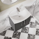 Hudson Reed Juno 600mm Wall Hung 2-Door Vanity Unit With 1 Tap Hole Basin