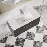 Hudson Reed Juno 800mm Wall Hung Graphite Grey Vanity Unit & 1 Tap Hole Basin