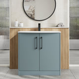 Hudson Reed Juno 800mm Floor Standing 2-Door Vanity Unit with 1 Tap Hole Basin