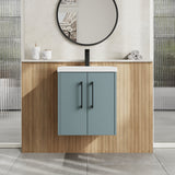 Hudson Reed Juno 500mm Coastal Grey Wall Hung 2-Door Vanity Unit With 1 Tap Hole Basin