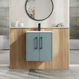 Hudson Reed Juno 500mm Coastal Grey Wall Hung 2-Door Vanity Unit with 1 Tap Hole Basin