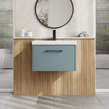 Hudson Reed Juno 600mm Coastal Grey Wall Hung Single Drawer Vanity Unit With Thin-Edge 1 Tap Hole Basin