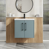 Hudson Reed Juno 600mm Coastal Grey Wall Hung 2-Door Vanity Unit with 1 Tap Hole Basin