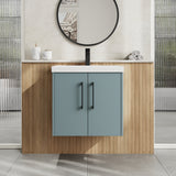Hudson Reed Juno 600mm Coastal Grey Wall Hung 2-Door Vanity Unit with Basin and 1 Tap Hole