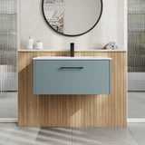 Hudson Reed Juno 800mm Coastal Grey Wall Hung Single Drawer Vanity Unit with 1 Tap Hole Basin