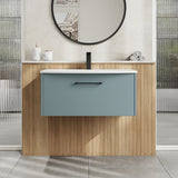 Hudson Reed Juno 800mm Wall Hung Single Drawer Vanity Unit with Curved 1 Tap Hole Basin