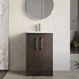 Hudson Reed Juno 510mm Metallic Slate Floor Standing 2 Door Vanity Basin Unit With Handles