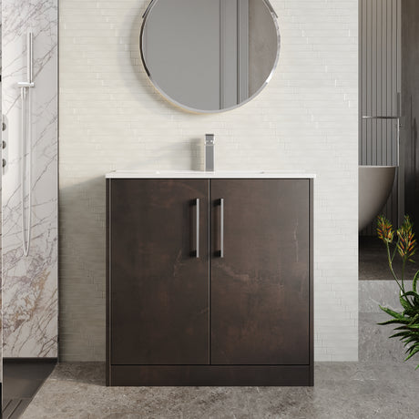 Hudson Reed Juno 800mm Floor Standing 2 Door Vanity Unit with Basin
