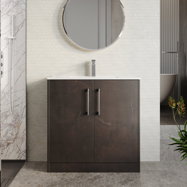 Hudson Reed Juno 800mm Floor Standing 2 Door Vanity Unit with Basin