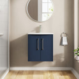 Hudson Reed Juno 500mm Wall Hung Midnight Blue 2-Door Vanity & Basin With Soft-Close Drawers