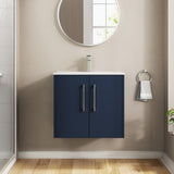 Hudson Reed Juno 600mm Wall Hung 2-Door Vanity & Basin With Handles