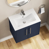 Hudson Reed Juno 600mm Wall Hung 2-Door Vanity & Basin With Handles