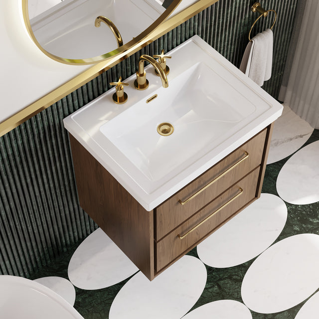 Lille 600mm Wall Hung 2-Drawer Vanity with Basin - 3 Tap Hole