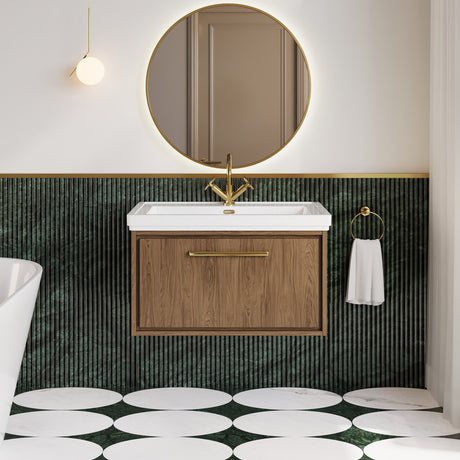 Lille 800mm Wall Hung Single Drawer Vanity with Basin - 1 Tap Hole