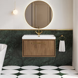 Lille 800mm Wall Hung Single Drawer Vanity with Basin - 1 Tap Hole