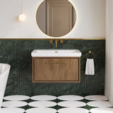 Lille 800mm Wall Hung Single Drawer Vanity with Basin - 0 Tap Hole