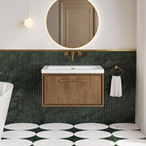 Lille 800mm Wall Hung Single Drawer Vanity with Basin - 0 Tap Hole