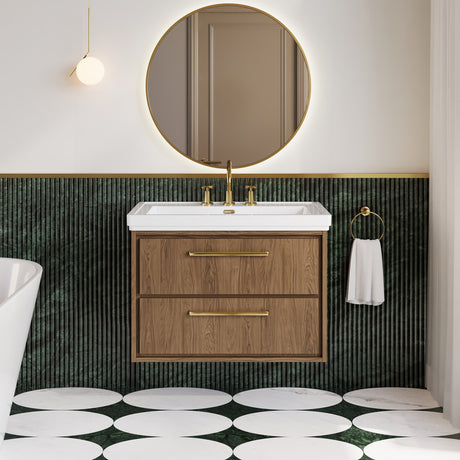 Lille 800mm Wall Hung 2-Drawer Vanity with Basin - 3 Tap Hole