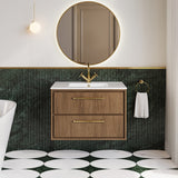 Lille 800mm Wall Hung 2-Drawer Vanity with Basin - 1 Tap Hole