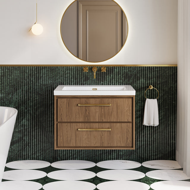 Lille 800mm Wall Hung 2-Drawer Vanity with Basin - 0 Tap Hole
