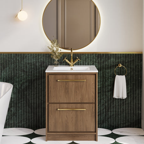 Lille 600mm Floor Standing 2-Drawer Vanity with Basin - 1 Tap Hole
