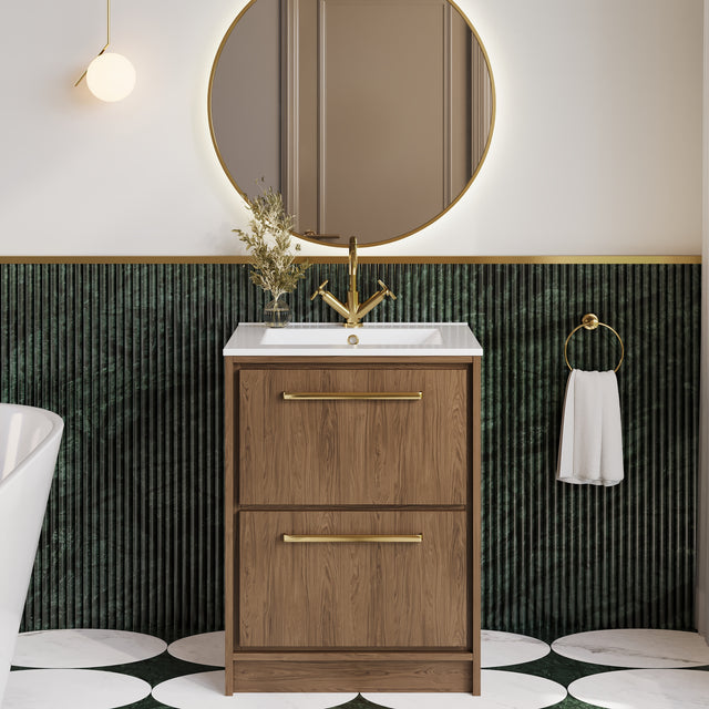Lille 600mm Floor Standing 2-Drawer Vanity with Basin - 1 Tap Hole