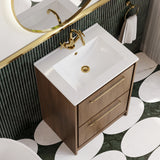 Lille 600mm Floor Standing 2-Drawer Vanity with Basin - 1 Tap Hole