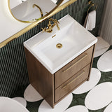 Lille 600mm Floor Standing 2-Drawer Vanity with Basin - 1 Tap Hole